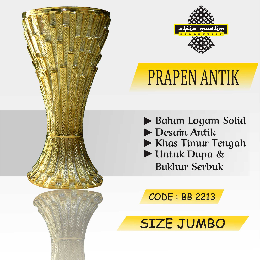 Prapen Mabhara Antik/Prapen Emas/Tempat Buhur Jumbo Antik Elegant/Tempat pembakaran bukhur / INCENSE BURNER