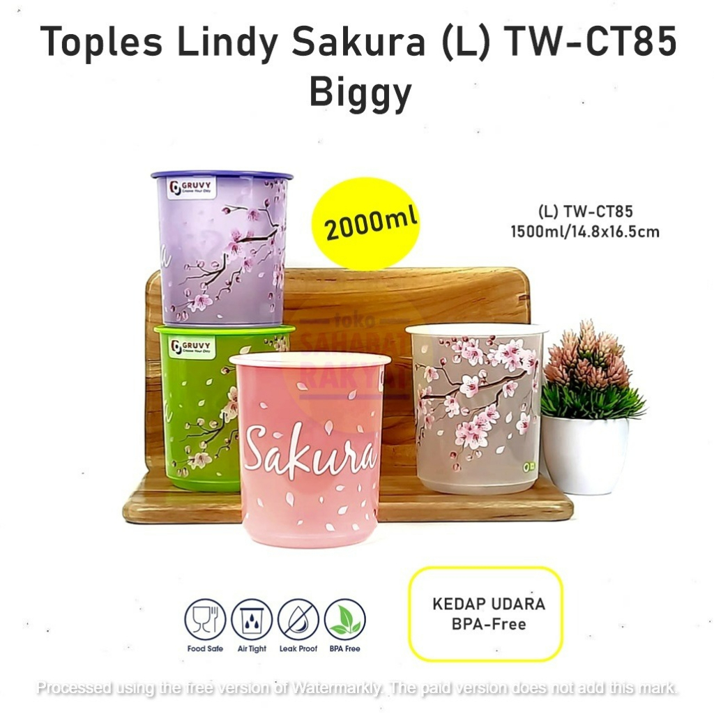 Toples Bulat/Toples Kedap Udara Lindy Sakura Biggy