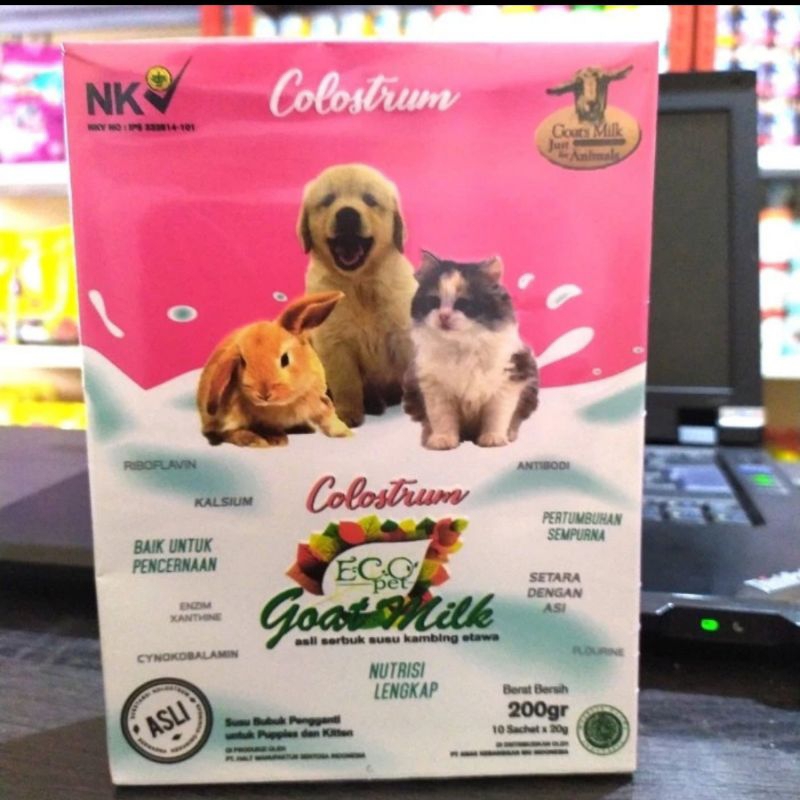 (1box = 10sachet) susu ecopet goat milk colostrum - susu kucing anjing kelinci eco pet colostrum