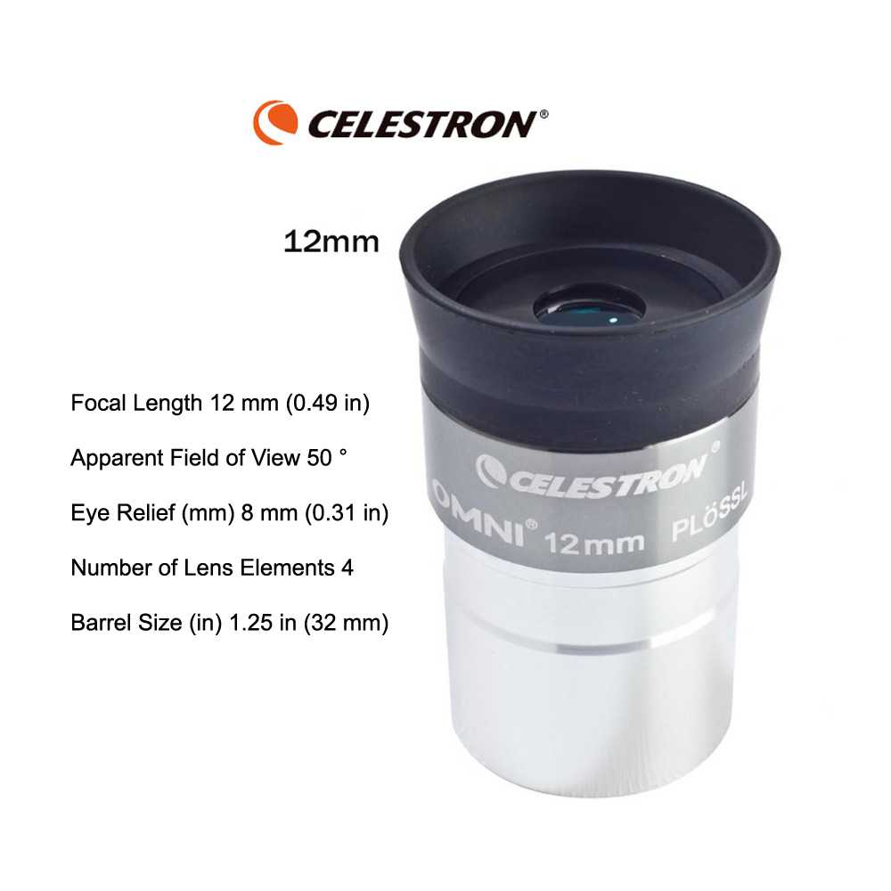 Lensa Okuler Teleskop Eyepiece 1.25&quot; Wide Angle Lensa Sudut Pandang Luas Objek Detail Aksesoris Teleskop Berkualitas