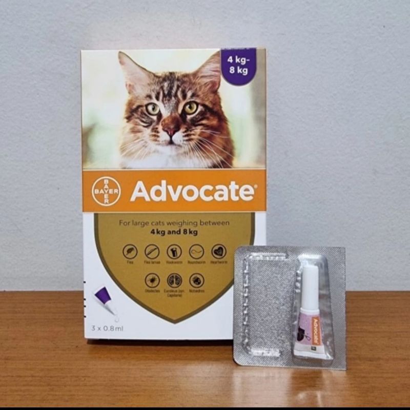 (1tube) Advocate cat 4 - 8 kg - obat tetes kutu kucing