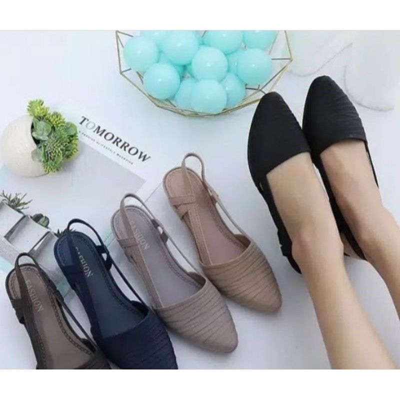 sandal jelly wanita sandal fashion hak karet