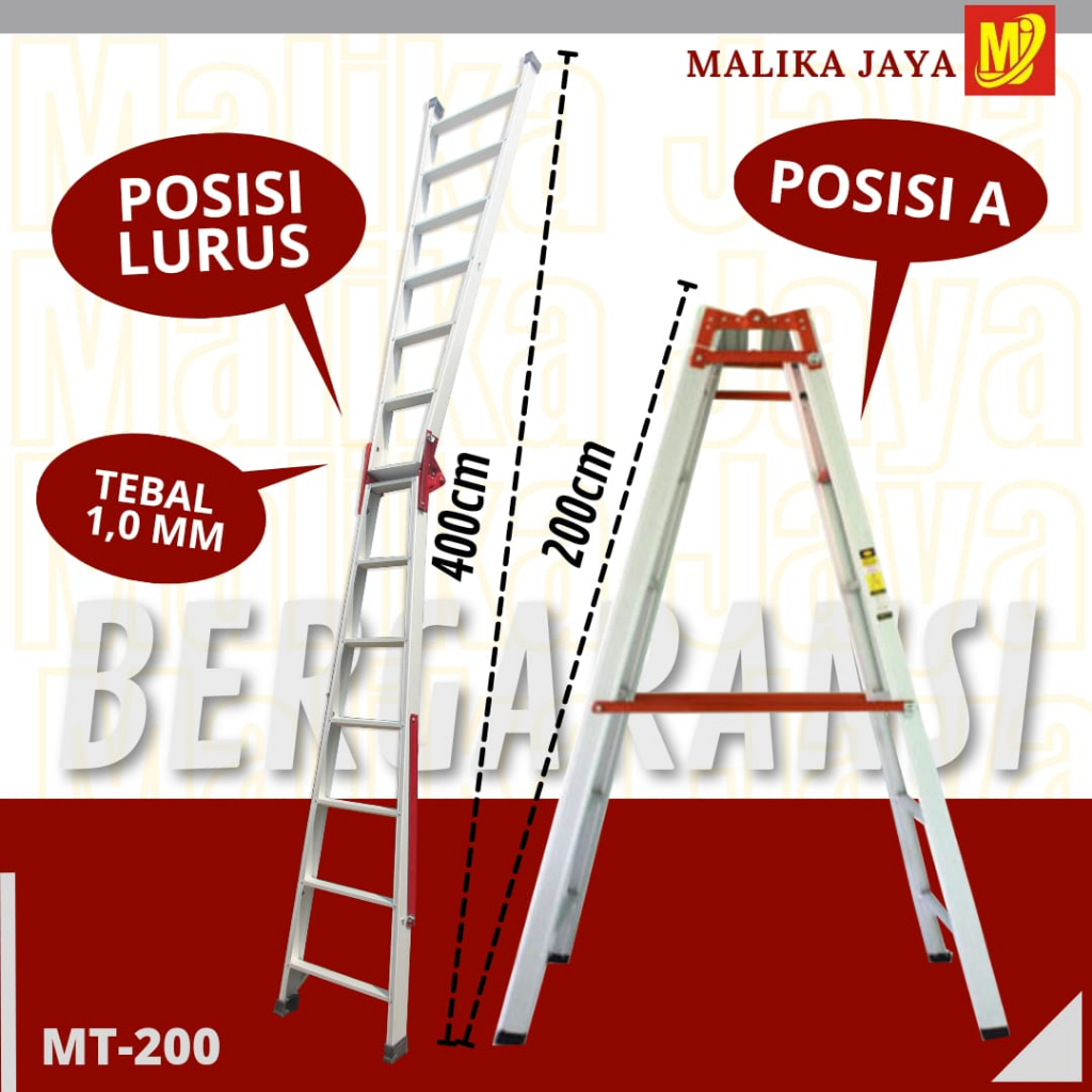 Tangga Lipat Aluminium Grand 2M READY