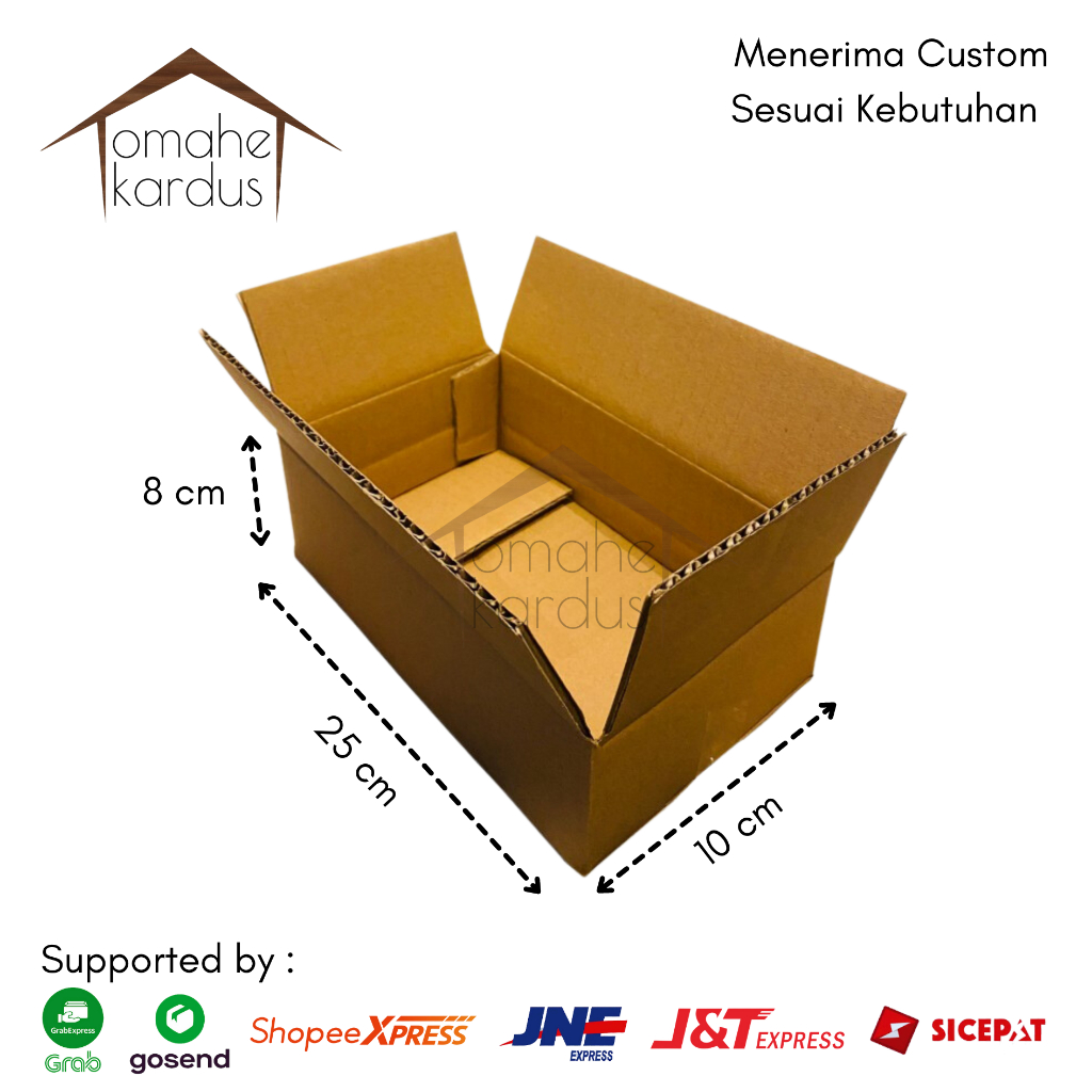 

Kardus box polos baru singgle wall uk 25x10x8 cm