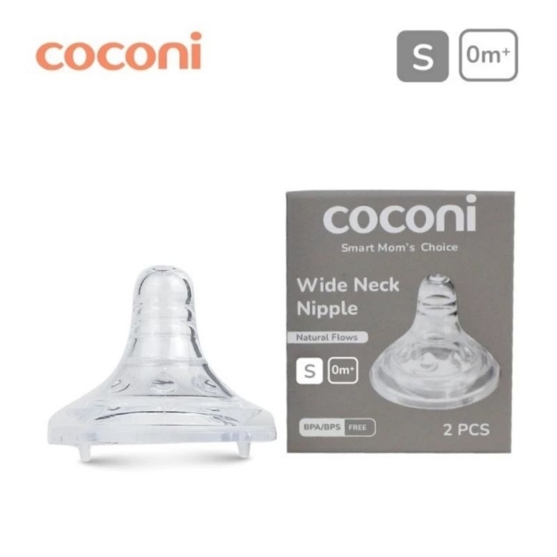 COCONI Wide Neck Nipple Replacement S M L (2 pcs)