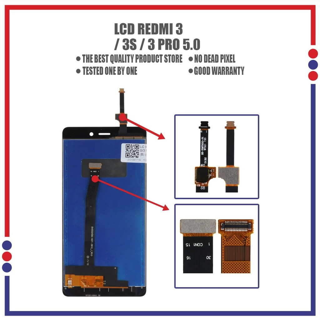 LCD Xiaomi Redmi 3 / LCD Xiaomi Redmi 3s / LCD Xiaomi Redmi 3 Pro Fullset Touchscreen