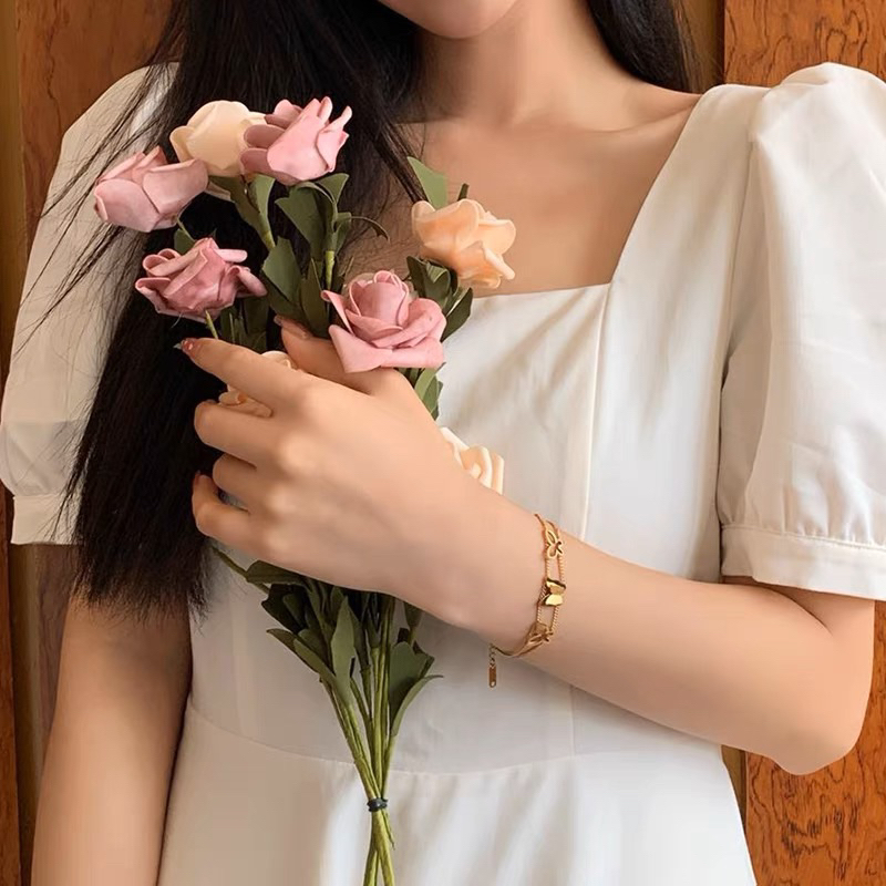 Gelang Titanium Kupu Kupu Gold Elegan Korea Fashion Style Premium