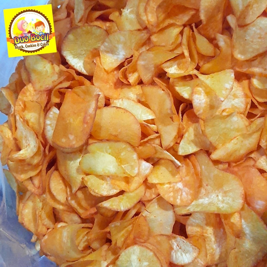 

QTELAA Keripik Singkong rasa Sambal Balado 250 Gram - Duo Bocil Snack