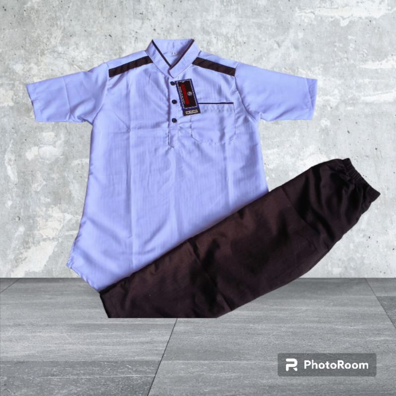 baju koko anak laki-laki setelan kurta putih anak lengan panjang pendek