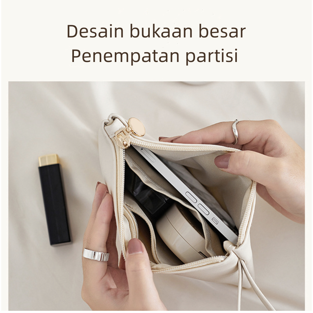 Dompet Wanita Ritsleting Kulit Panjang Impor Kulit Berkualitas Tinggi/travel pouch/ Tas Kosmetik Portable Travel Pouch Cosmetic/Skincare/Make Up Organizer