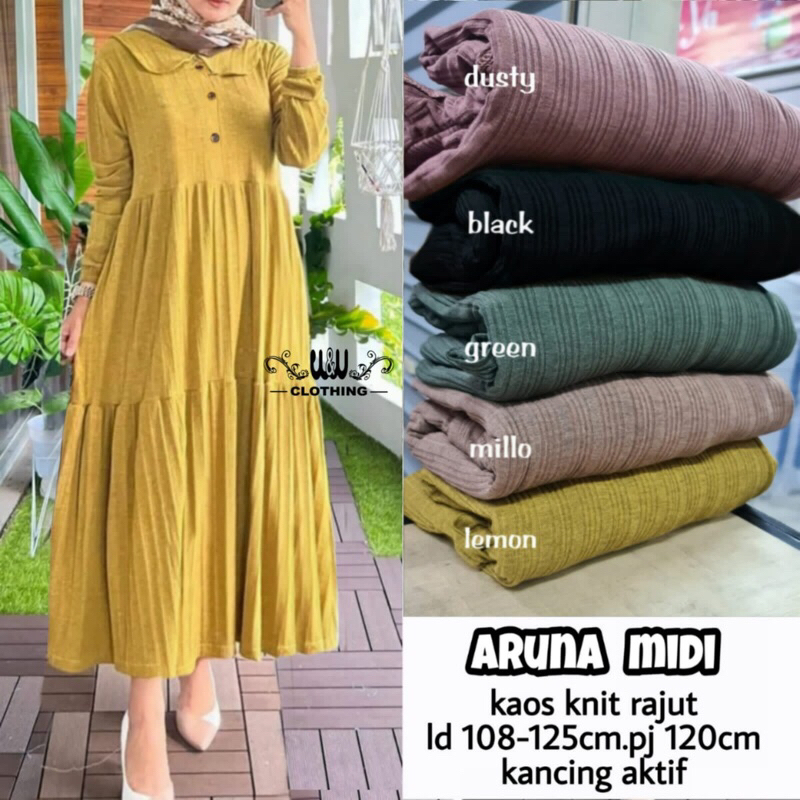 Aruna Midi Jumbo LD 120 CM Dress Kondangan Remaja Kekinian