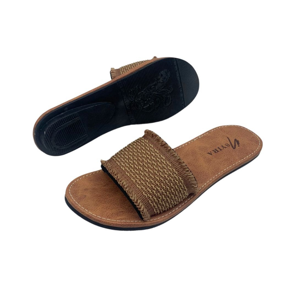 Insyira - Sandal Wanita Turki Nawalia Alas Krem / Sandal Wanita Slop Non Slip