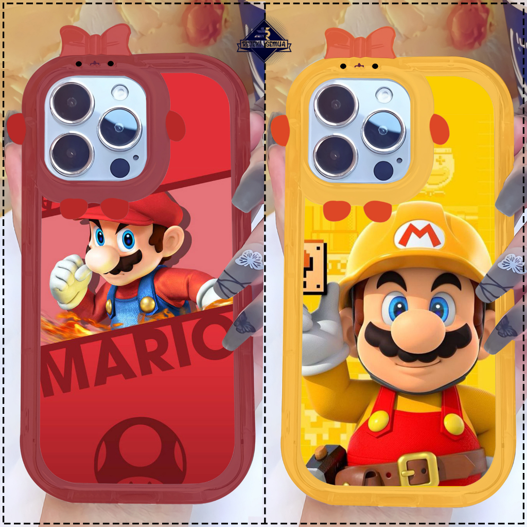 CUSTOM SOFT CASE SILIKON CASING FRAME KAMERA KARAKTER PITACU CUSTOM SUPER MARIO SAMSUNG A03S A03 COR