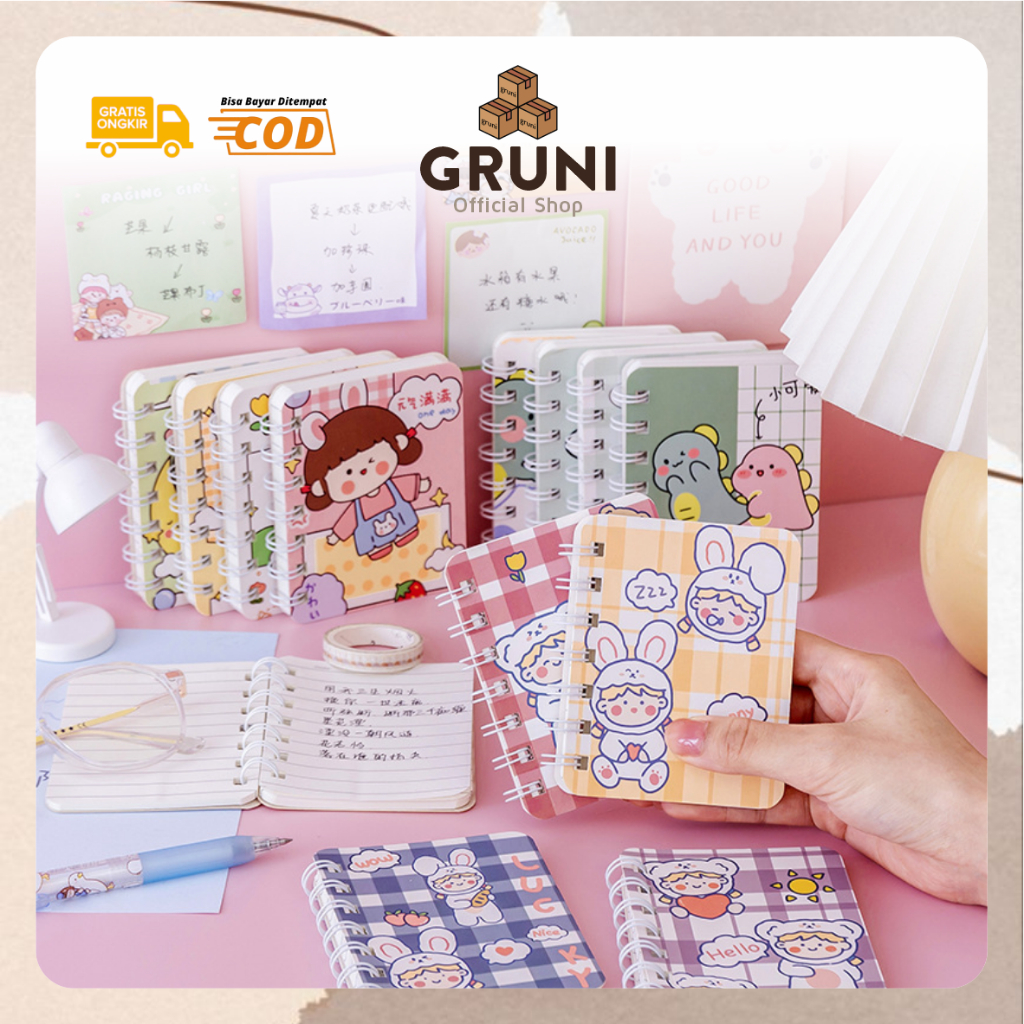 

GRUNI ST0028 Mini Notebook Spiral Karakter A7 Isi 80
