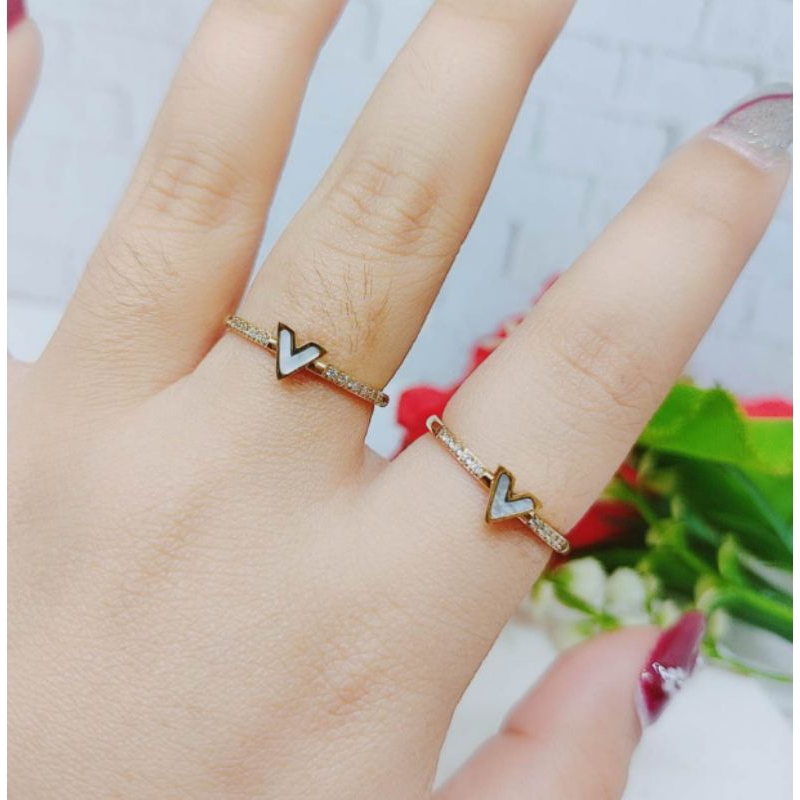 Cincin Titanium Anti Karat Permata.Perhiasan Wanita R602 R603