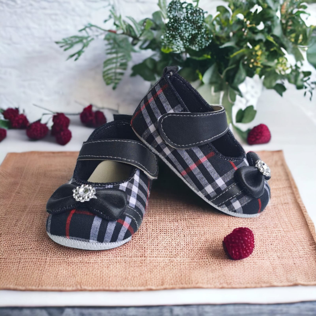 Sepatu Bayi Perempuan Usia 0-14 Bulan Blackbery Pita