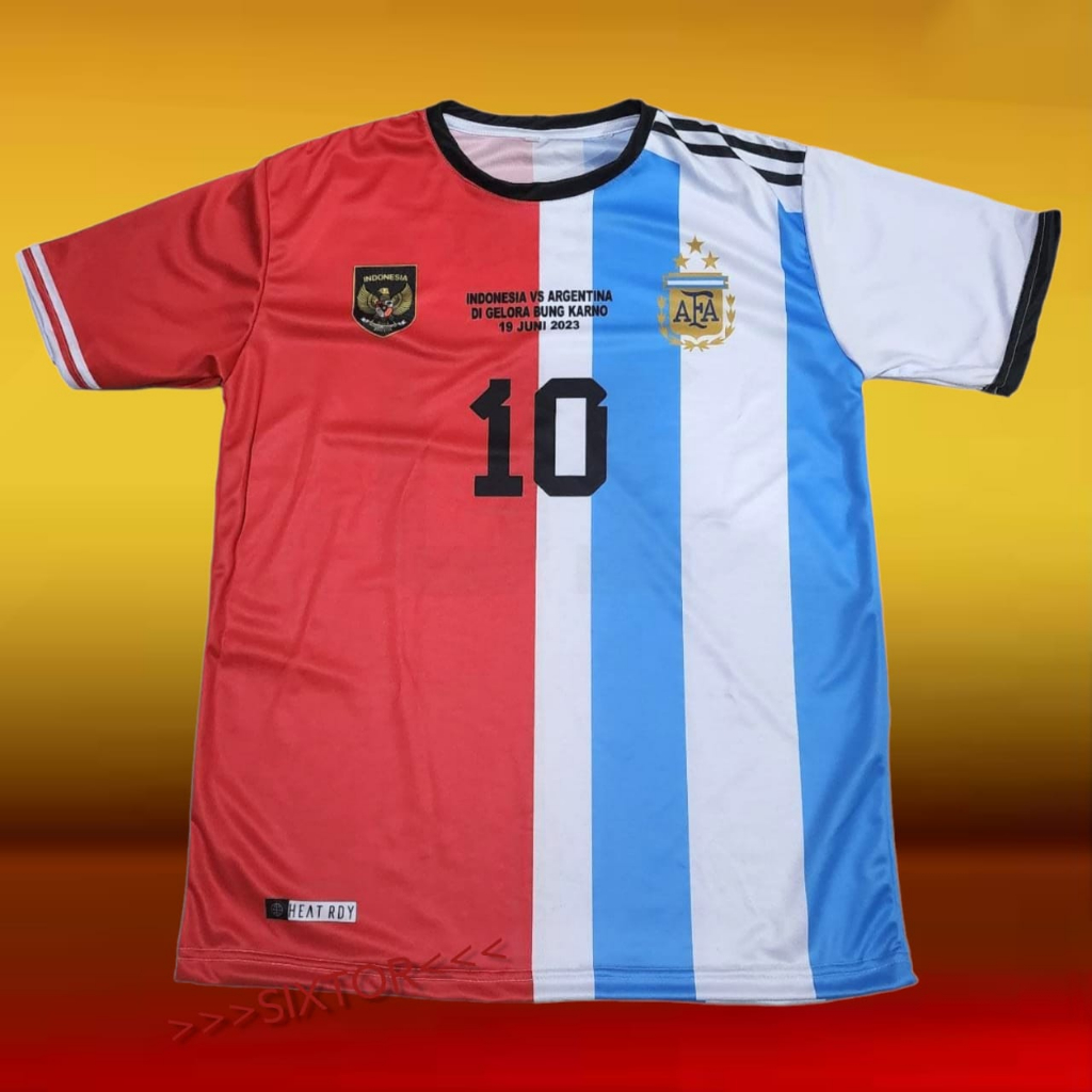 JERSEY BOLA SUPORTER TIMNAS INDONESIA X TIMNAS ARGENTINA TERBARU