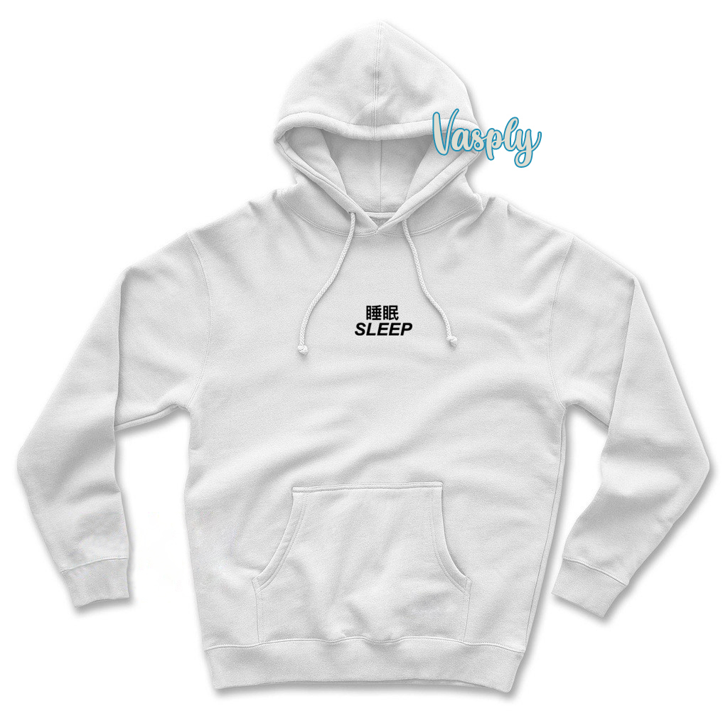 VASPLY Sweater Hoodie Pria Wanita Oversize Sleep Tulisan Jepang Bahan Fleece Tebal Premium Distro