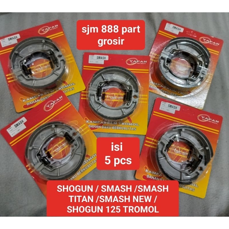 kampas rem belakang yapan 5 pcs shogun / smash / smash new / smash titan