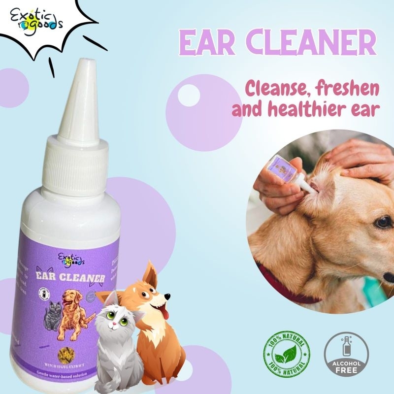 EAR CLEANER 60ml PEMBERSIH TELINGA KUCING PEMBERSIH TELINGA ANJING EAR WAX CLEANER PEMBERSIH KOTORAN TELINGA KUCING PEMBERSIH KOTORAN TELINGA ANJING EAR CLEANER HEWAN EAR CLEANER ANTI BAKTERI EAR CLEANER ANTI BAU EAR CLEANER ATASI EARMITES OBAT TETES