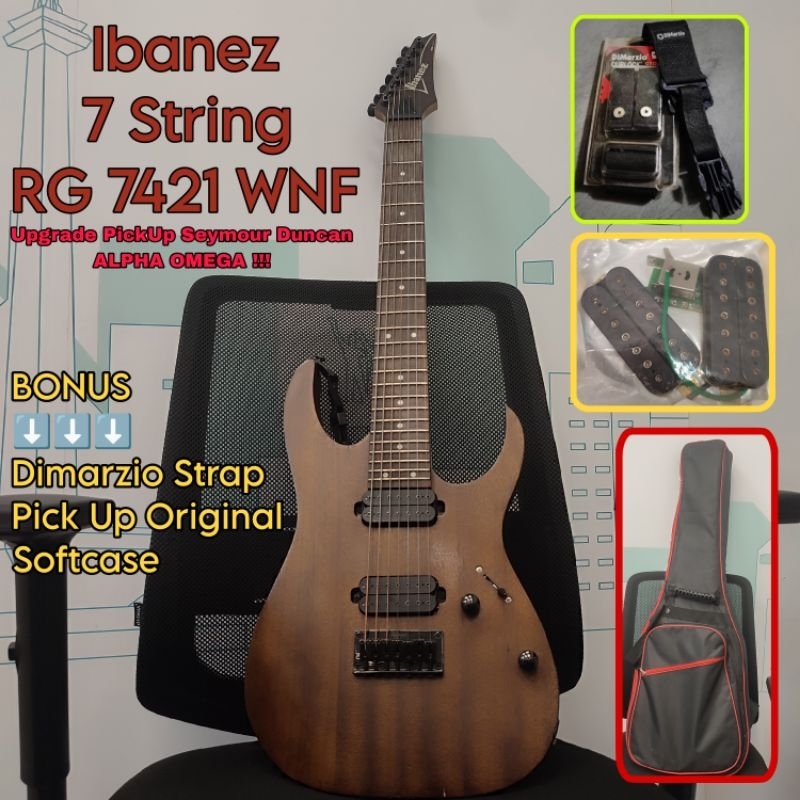 Ibanez RG7421 WNF / 7 String Walnut UPGRADE PickUp Seymour Duncan Alpha Omega MARK HOLCOMB. Ibanez 7