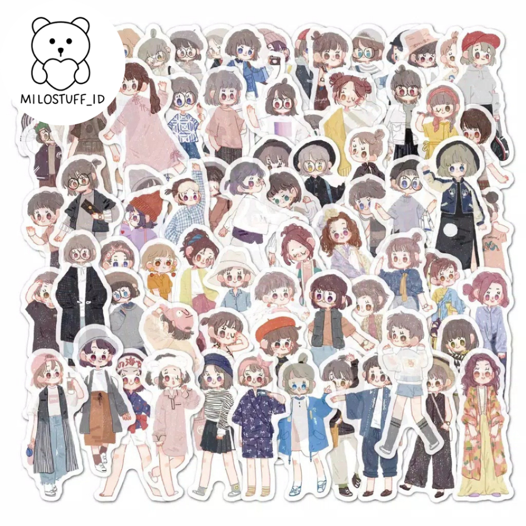 

[MILOSTUFF_ID] 20 Pcs Sticker Karakter Cartoon Girl Untuk Jurnal DIY Planner--MS0108