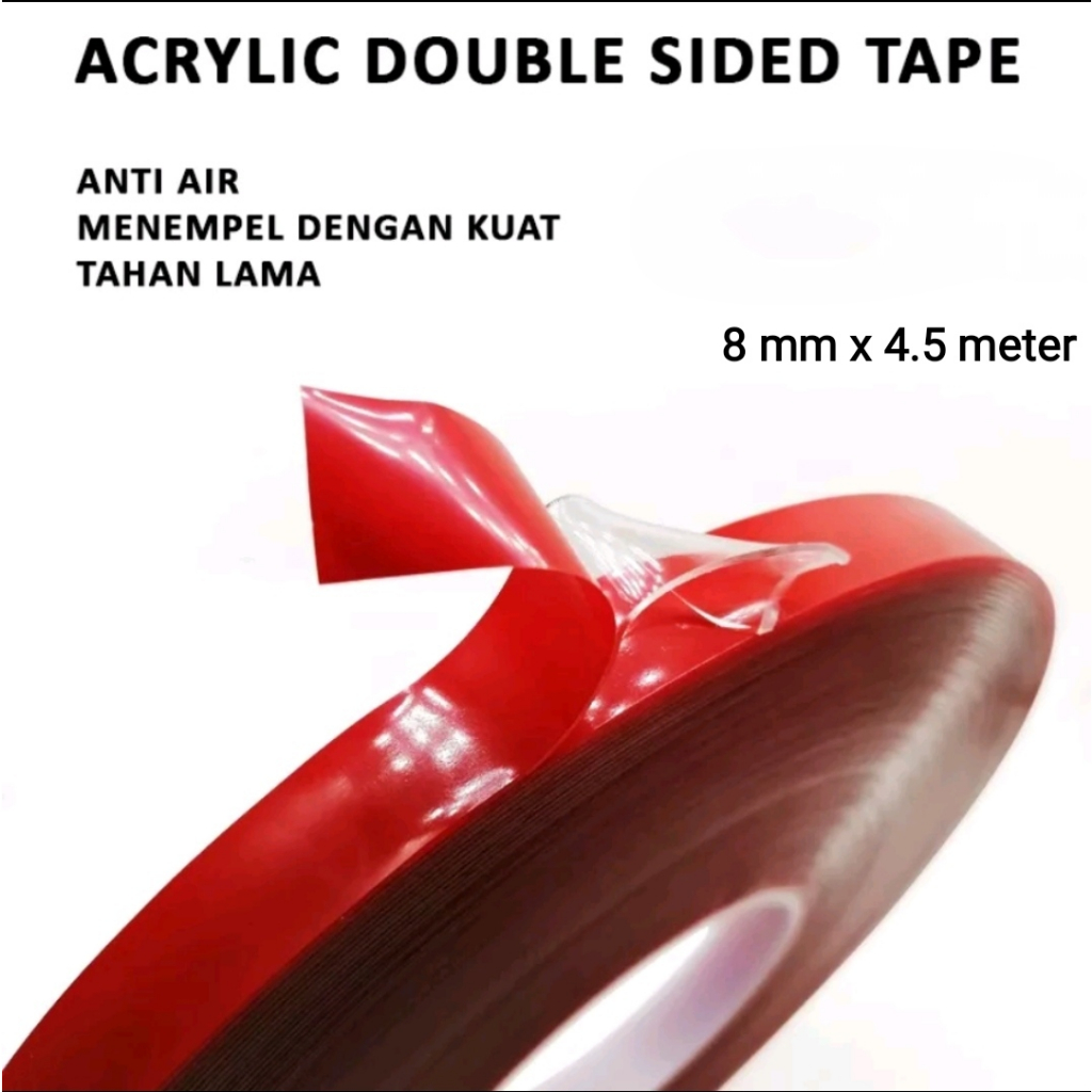 

double tape acrilic clear 8 mm x 4.5 meter