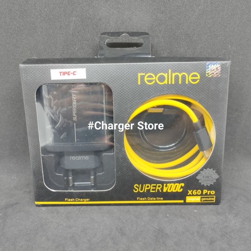 Charger Realme 65W 6.5A Hitam Type C SUPER DART VOOC FAST CHARGING ORIGINAL