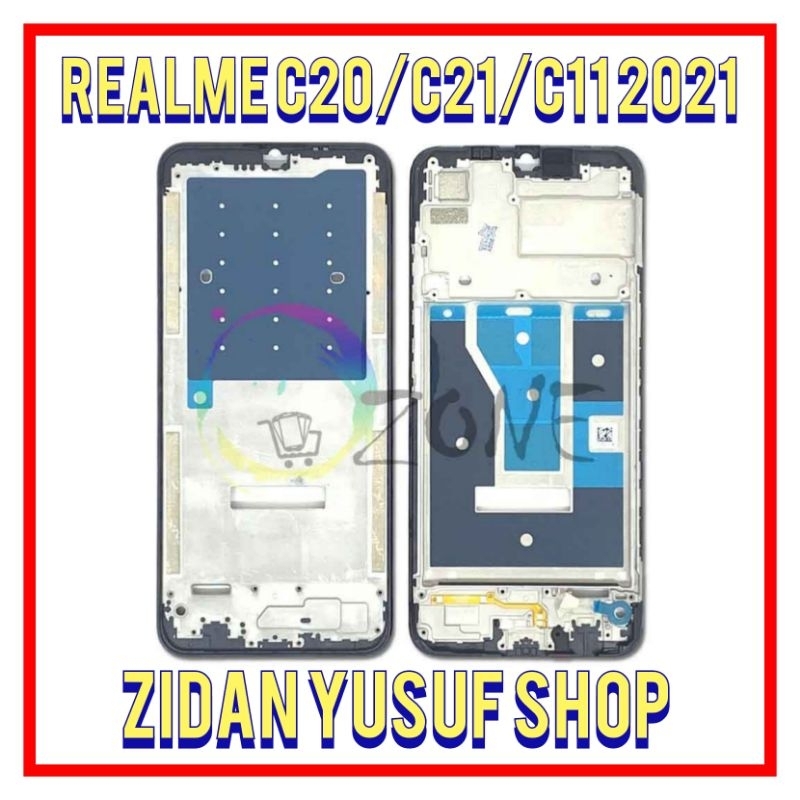 FRAME BEZZEL BAZEL TULANG TATAKAN LCD REALME C20 / C21 / C11 2021 ORIGINAL