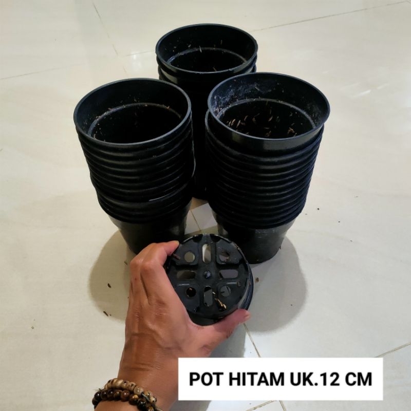 POT bekas hitam ukuran D.12cm (&orange UK.10cm)/1.lusin