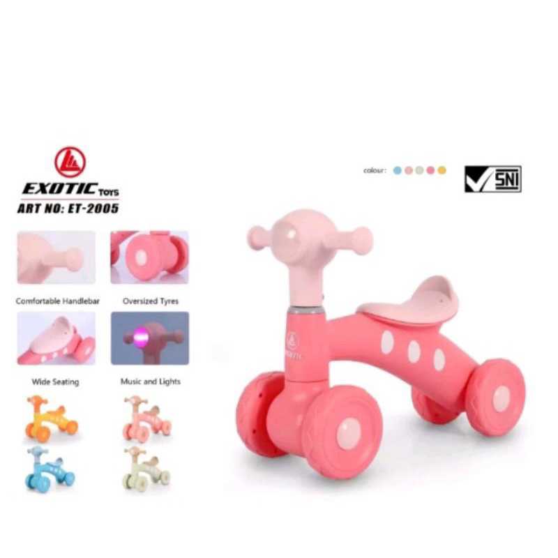 SEPEDA KESEIMBANGAN ANAK EXOTIC F106 F107 ET2131 ET2126 ET2120 ET2005 ET 2120 ET2128 Et 2128 ET 2131 aDA LAMPU DAN MUSIC