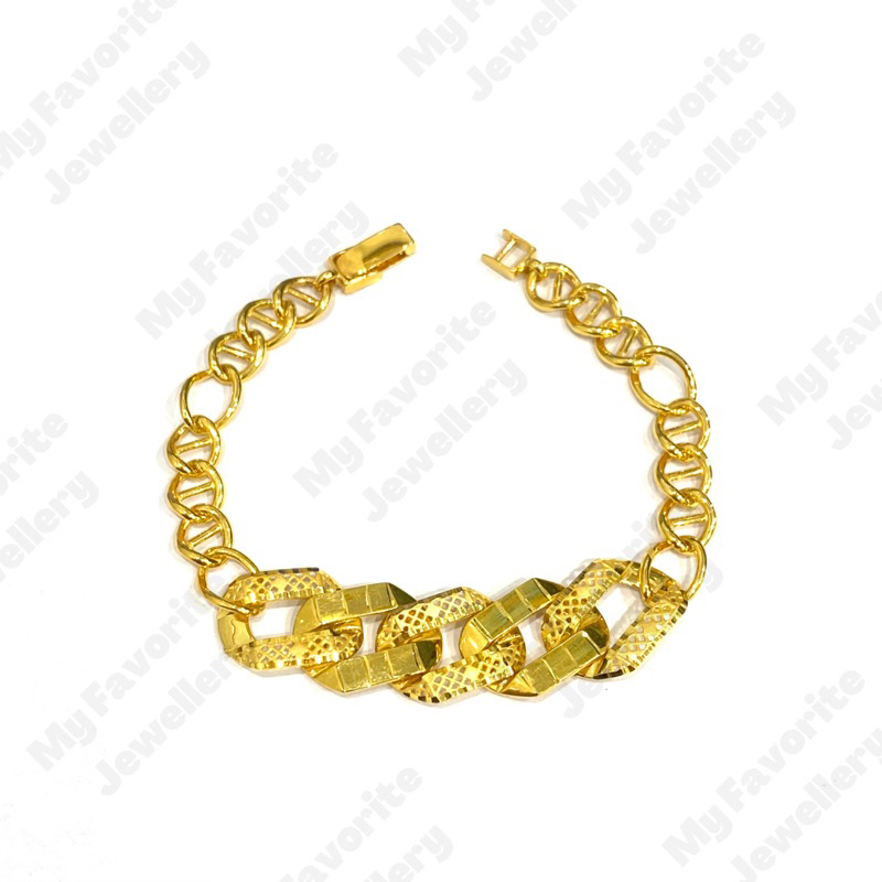 Gelang Sisik Naga Variasi Emas Asli Kadar 700