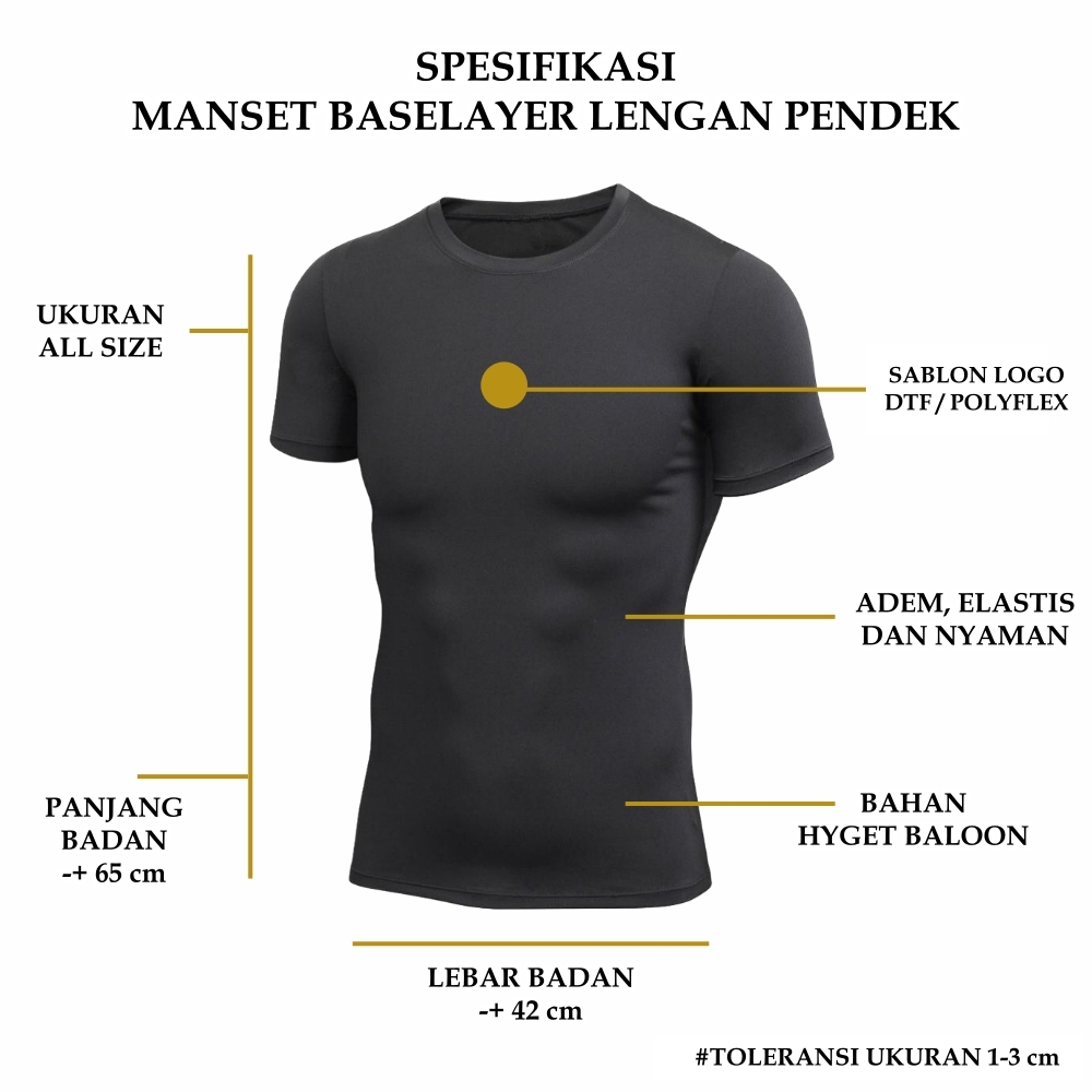 MANSET BOLA - DALEMAN KAOS BASELAYER OLAHRAGA PRIA WANITA MANSET LENGAN PENDEK FUTSAL