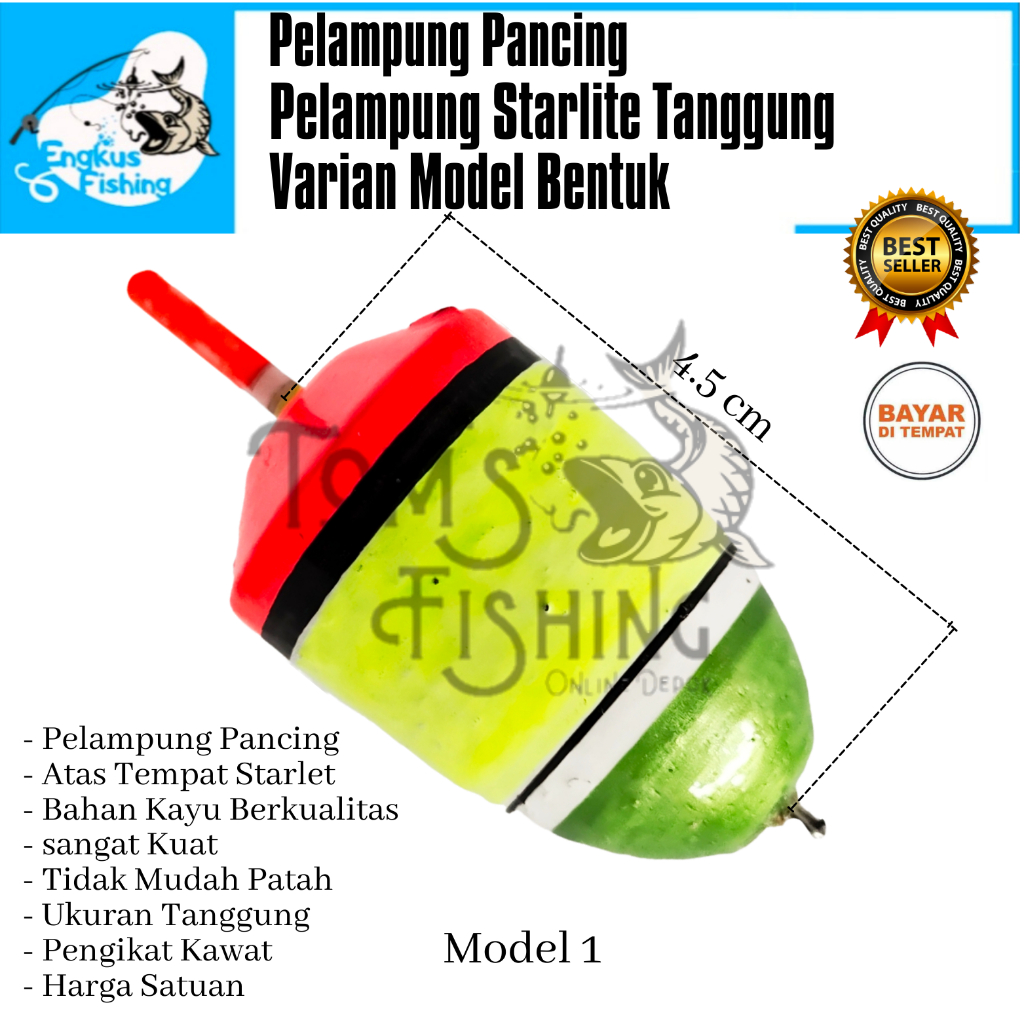 Pelampung Pumbul Pancing Starlite Kayu Tanggung Besar 4.5cm Varian model Murah - Engkus Fishing