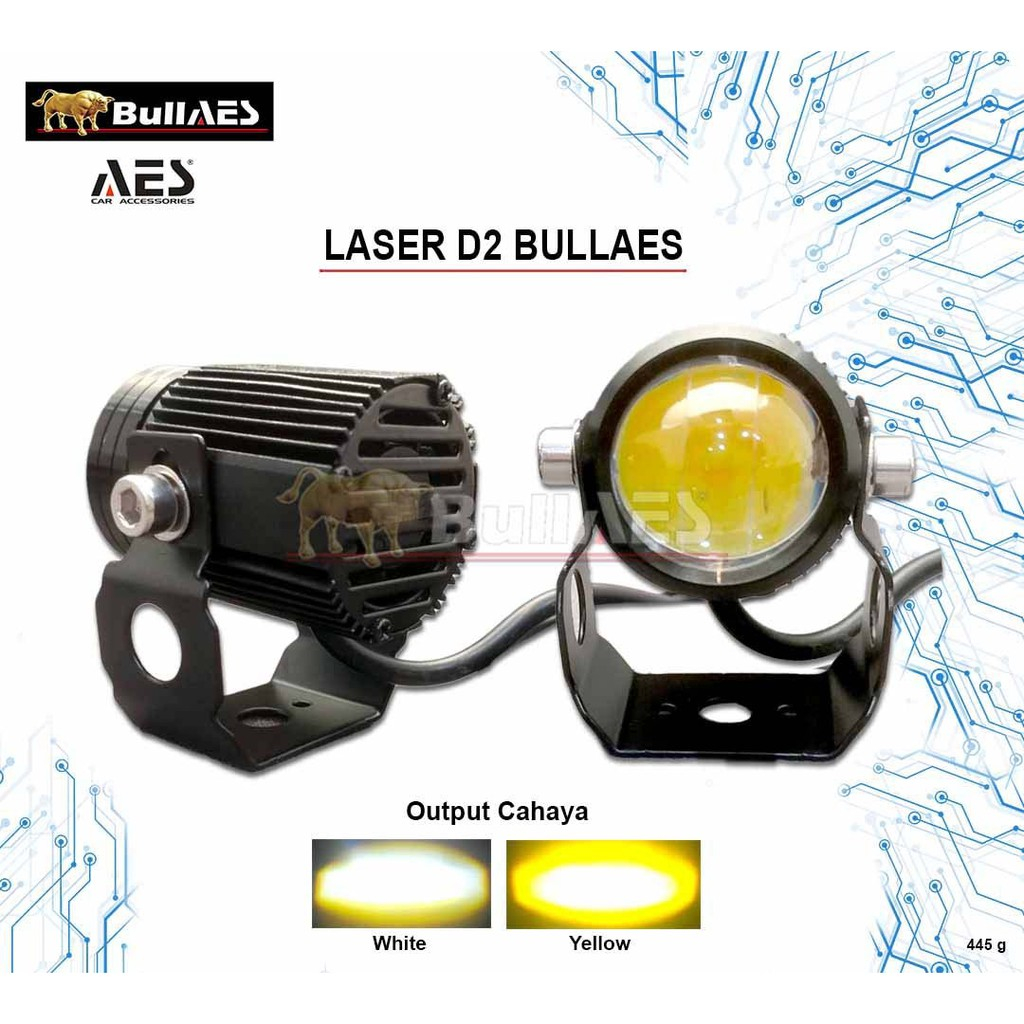 LAMPU TEMBAK D2 LASER AES BullAES D2 PRO 15watt 20watt Spion pcx tameng airblade jalu stang pcx vario hugger airblade