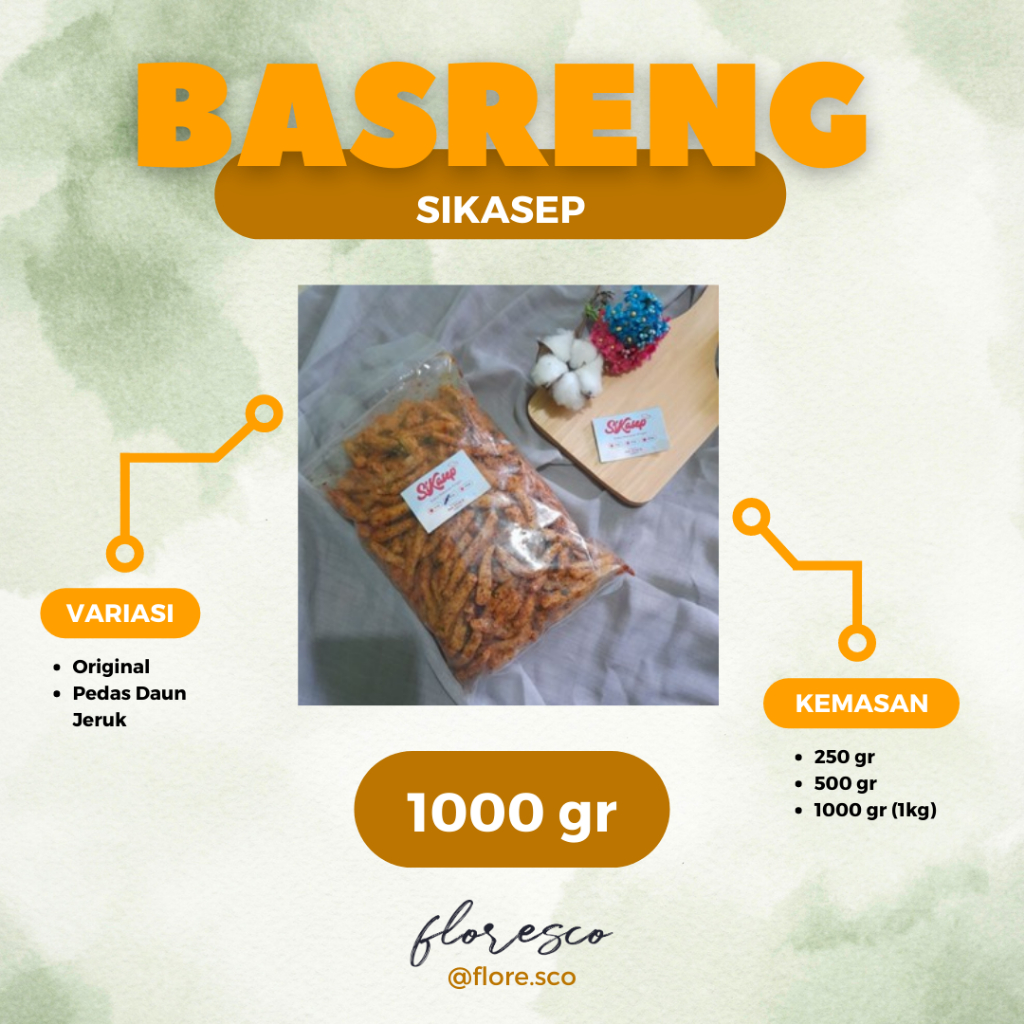 

[ 1000gr /1kg ] Basreng SiKasep Pedas Daun Jeruk / Original
