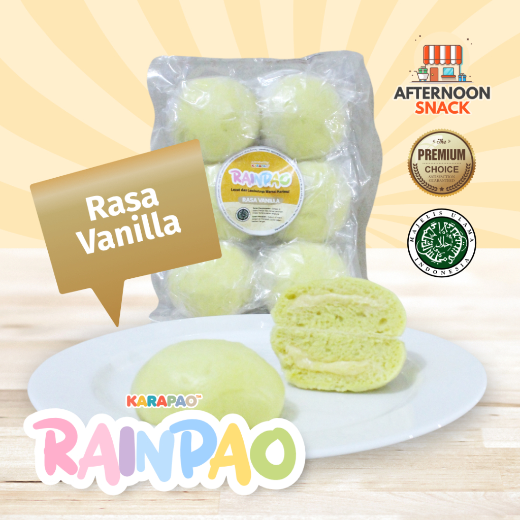 RAINPAO Bakpao Frozen Non Karakter dari Karapao Cemilan Jajanan Hits Murah untuk Keluarga Isi 6 Bakpao