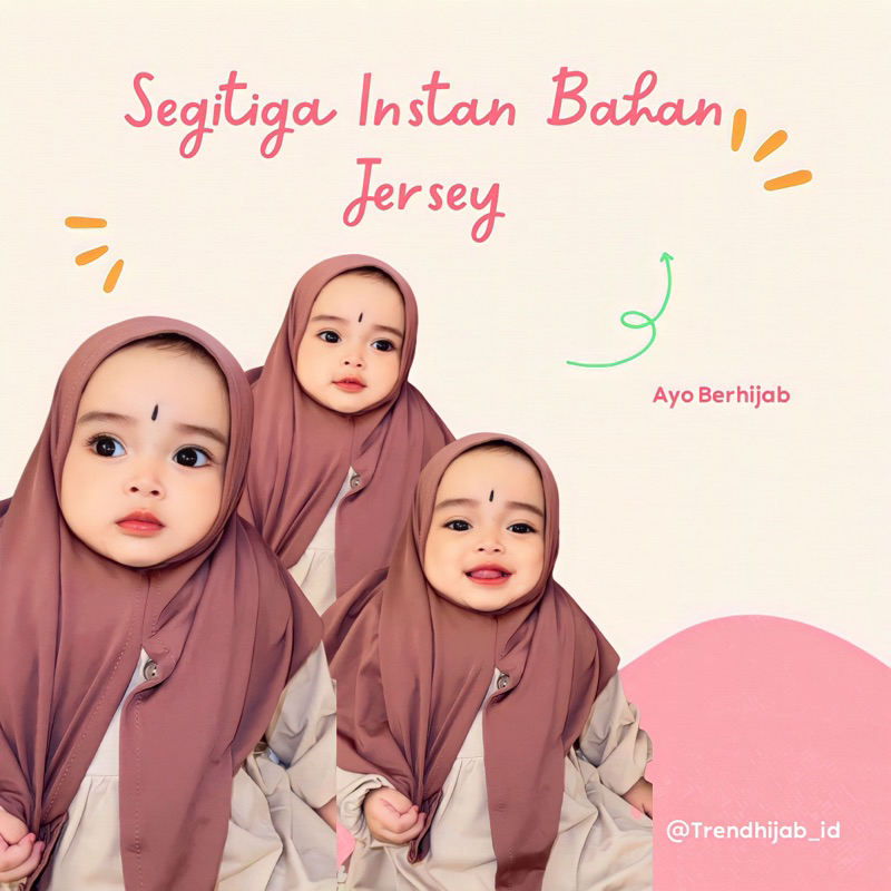 HIJAB JILBAB KERUDUNG ANAK SEGITIGA INSTAN JERSEY