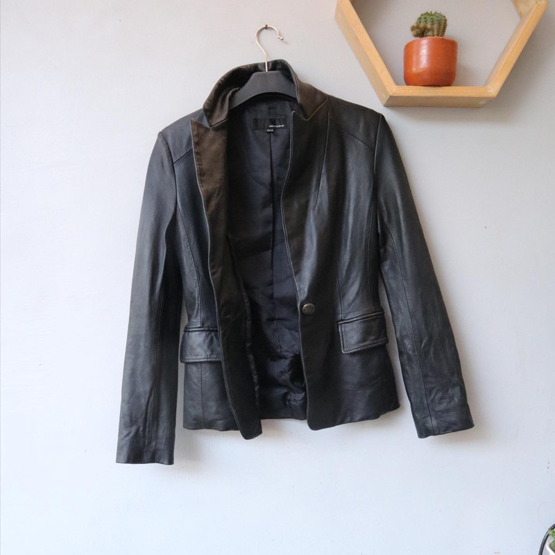 Jas kulit blazer kulit jaket kulit asli pl bekas preloved second