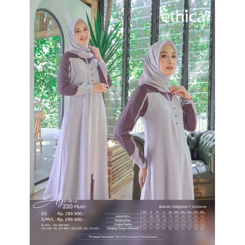 Ethica Gamis Ayumi 330 (Grey, Plum)