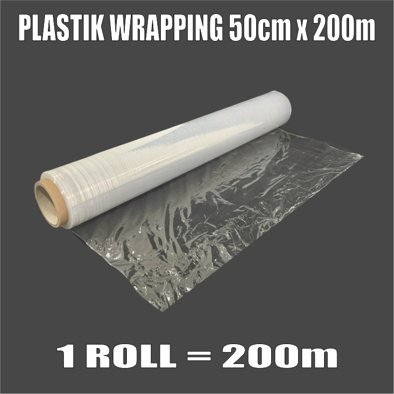 Plastik Wrapping 50cm x 200m Stretch Film 17um Pembungkus Barang Per Dus Semua Jasa kirim