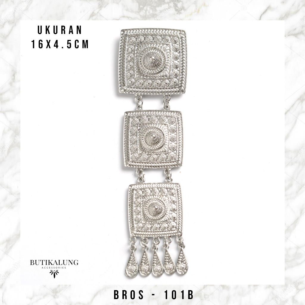 BROS KEBAYA ETNIK KUTUBARU 3 SUSUN JURAI BESAR WARNA SILVER