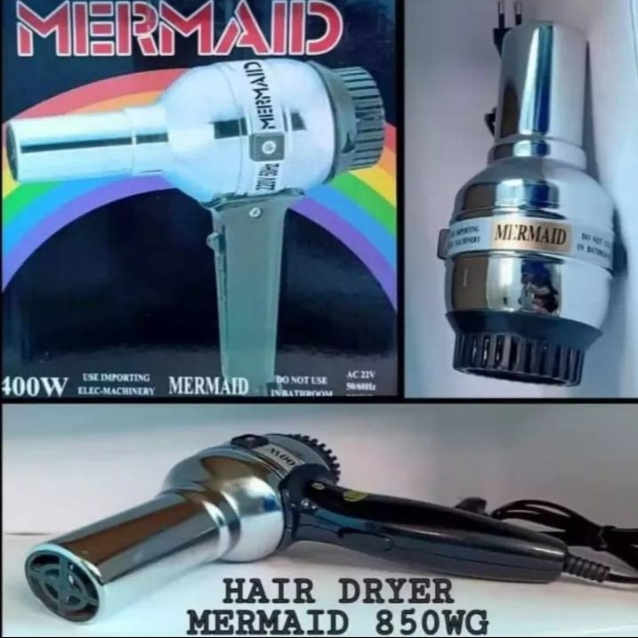 Hairdyrer Hair Dryer MERMAID 850WG Rainbow 400 watt / Alat Pengering Baguss