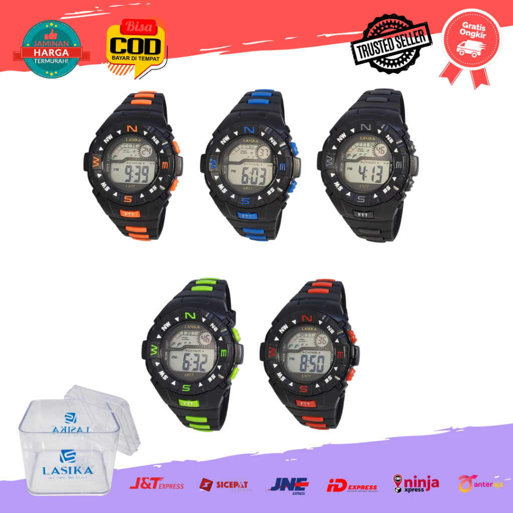 [COD] Jam Tangan Sport Digital Anak Remaja Pria Cowok  Lasika 877 Tanggung Water Resist Anti Air