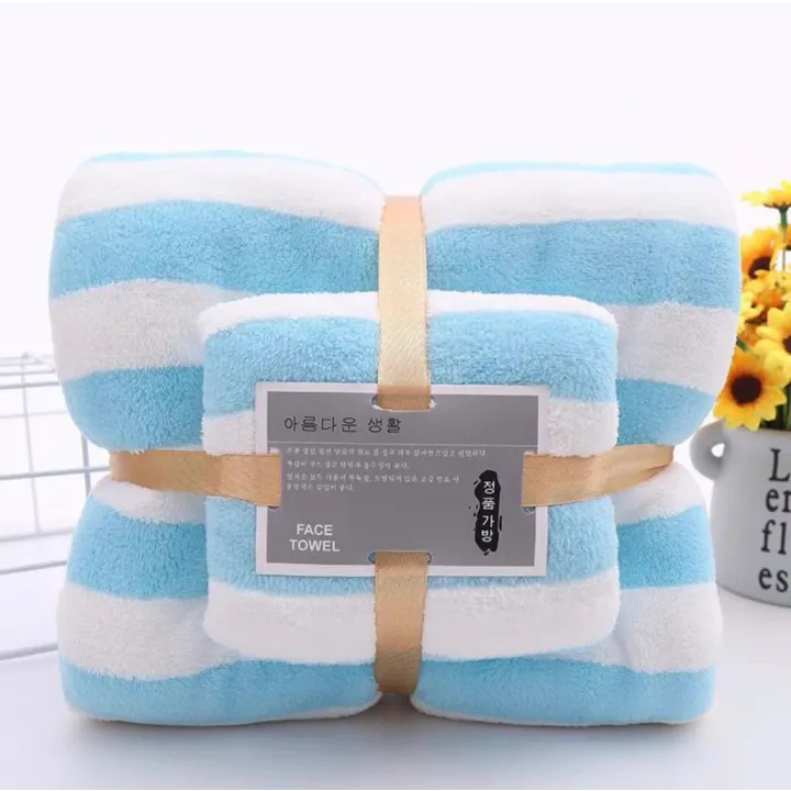 Handuk Mandi Bulu Tebal Lembut Halus Bath Towel Handuk Dewasa Bayi Motif - WHI