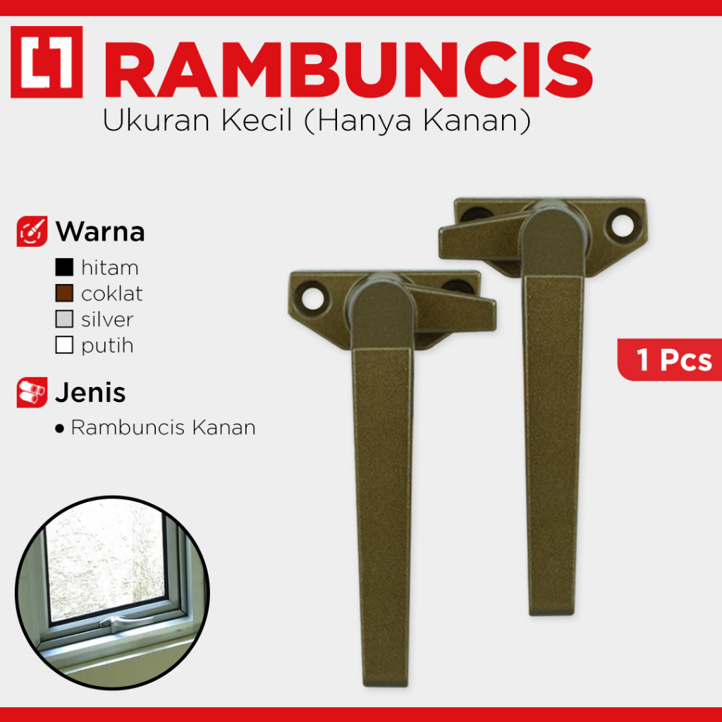 Rambuncis Handle Jendela Aluminium 009 Hanya Kanan- Weldom
