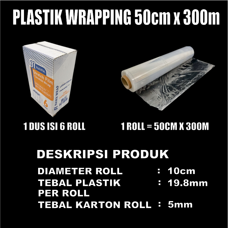 Plastik Wrap Wrapping / Stretch Film Bungkus Barang Per 1 Roll