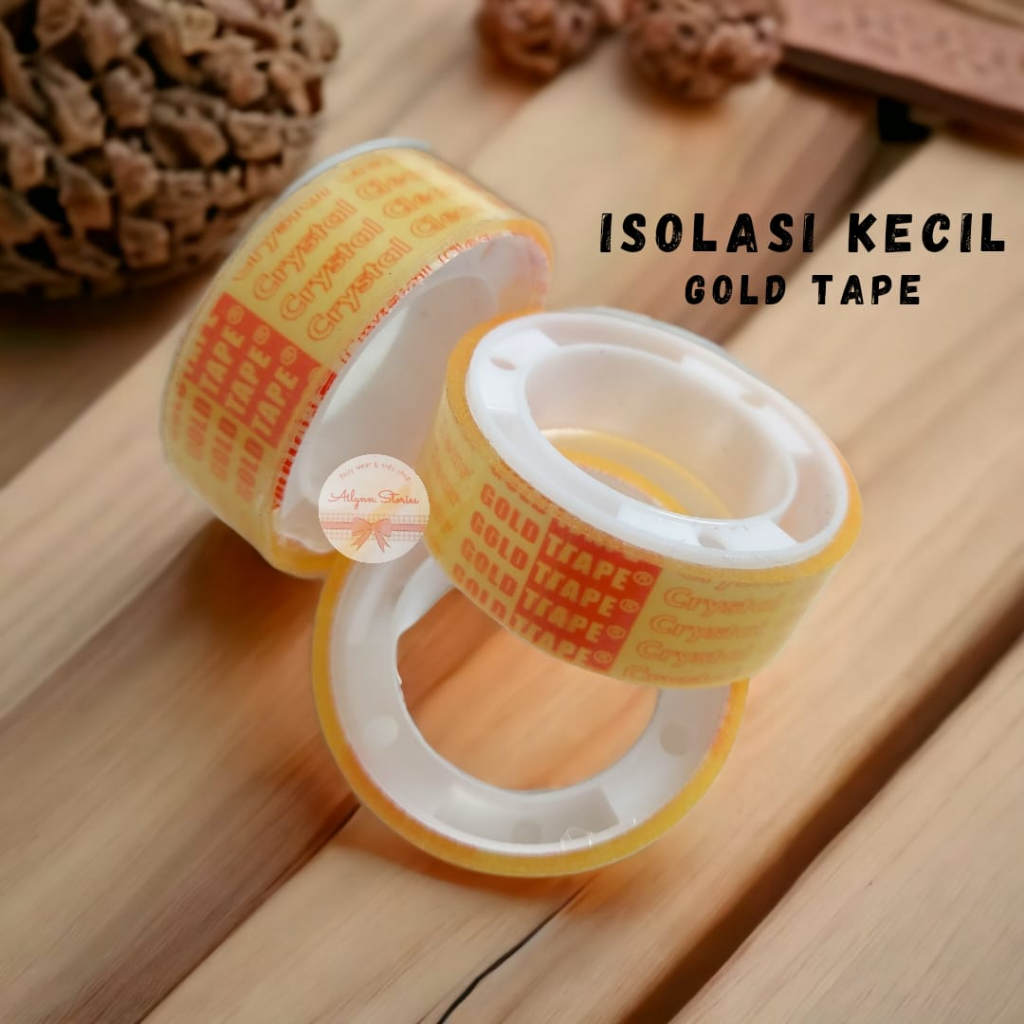 Isolasi kecil Gold tape / selotip Kado