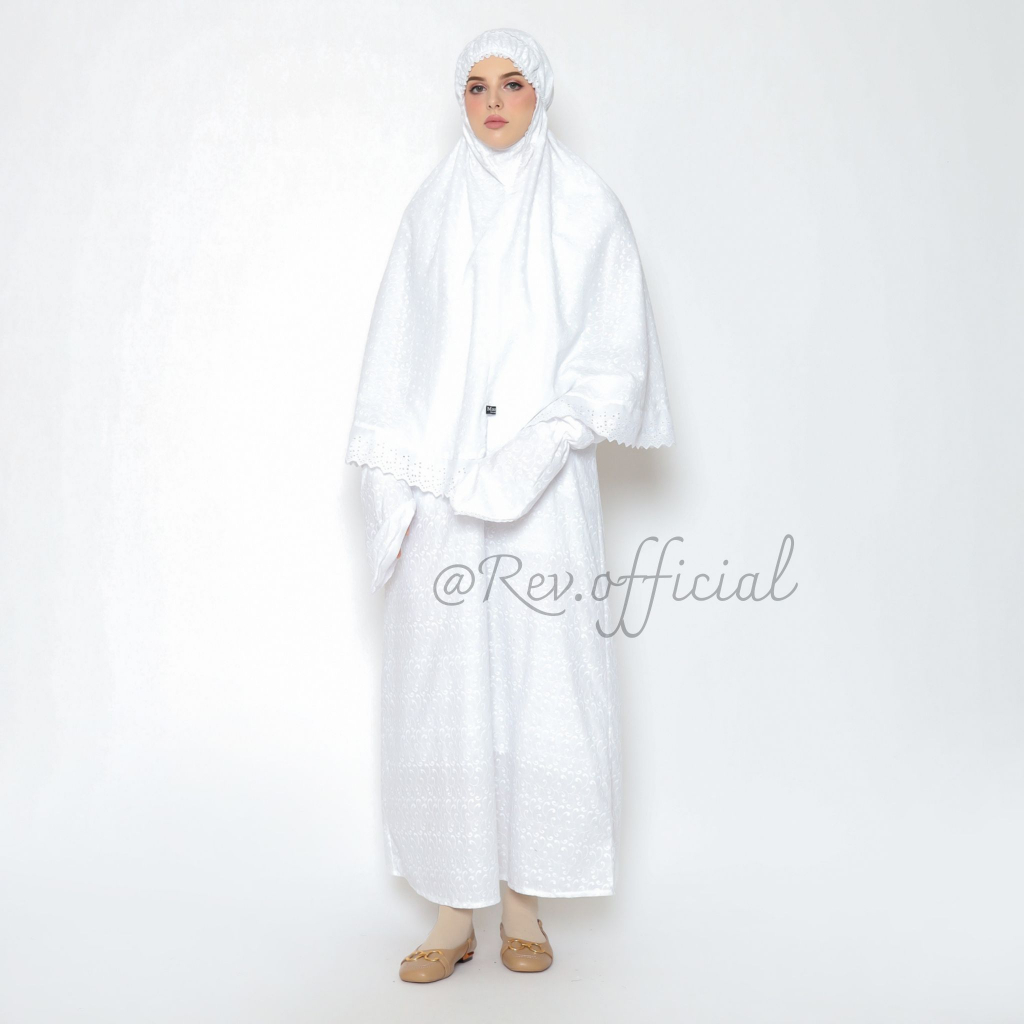 Baju Ihram Wanita Putih Satu Set Lengkap Gamis Umroh Wanita