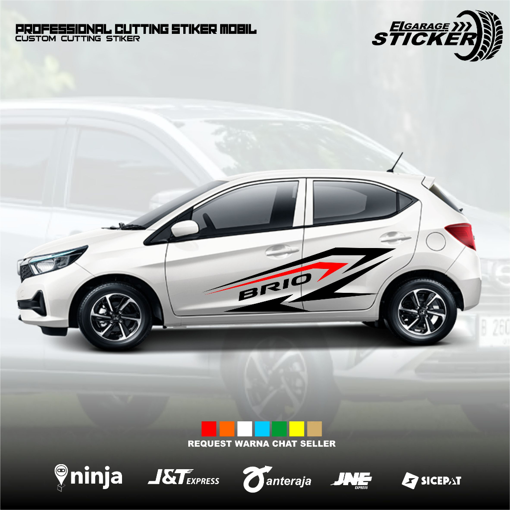 Stiker mobil honda brio cutting stiker variasi body samping mobil honda brio
